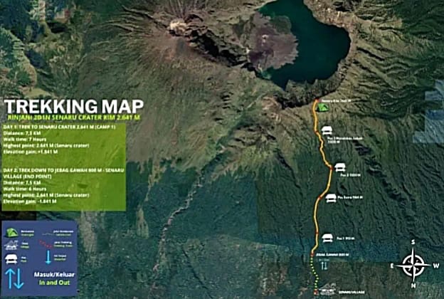 Rinjani trekking package,lombok,Indonesia - Rinjani trekking maps
