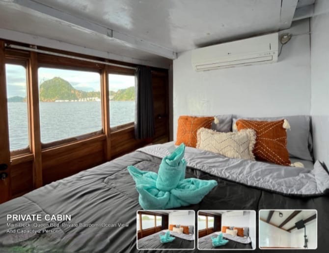 Shared Komodo tour 3 days 2 night with klm nusantara karya, Flores - private cabin with air conditioner 