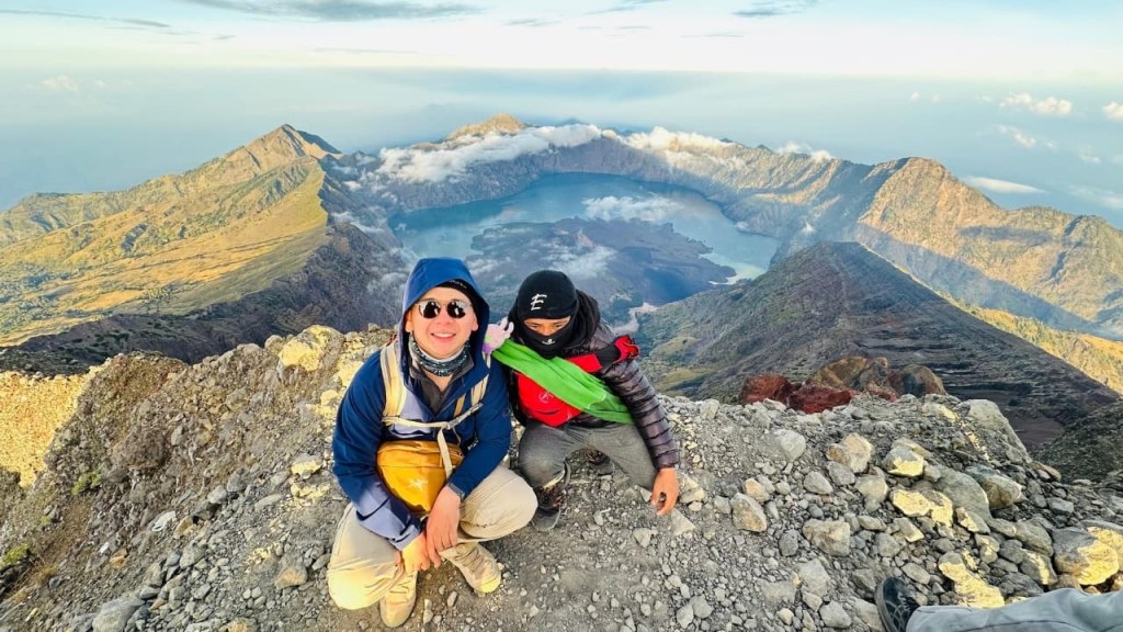 View of Mount Rinjani from above ,Lombok