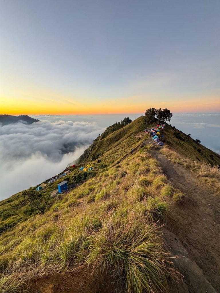 Sunset at mount Rinjani, Lombok - jaw - dropping view