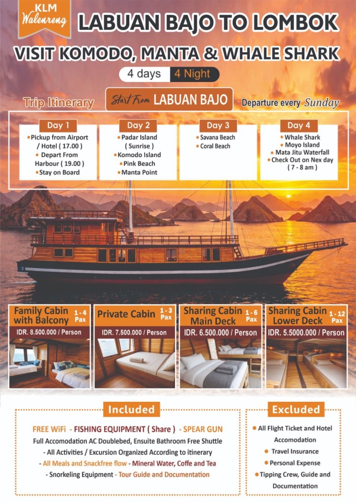 Komodo dragon tour package Lombok Labuan bajo Flores, Indonesia