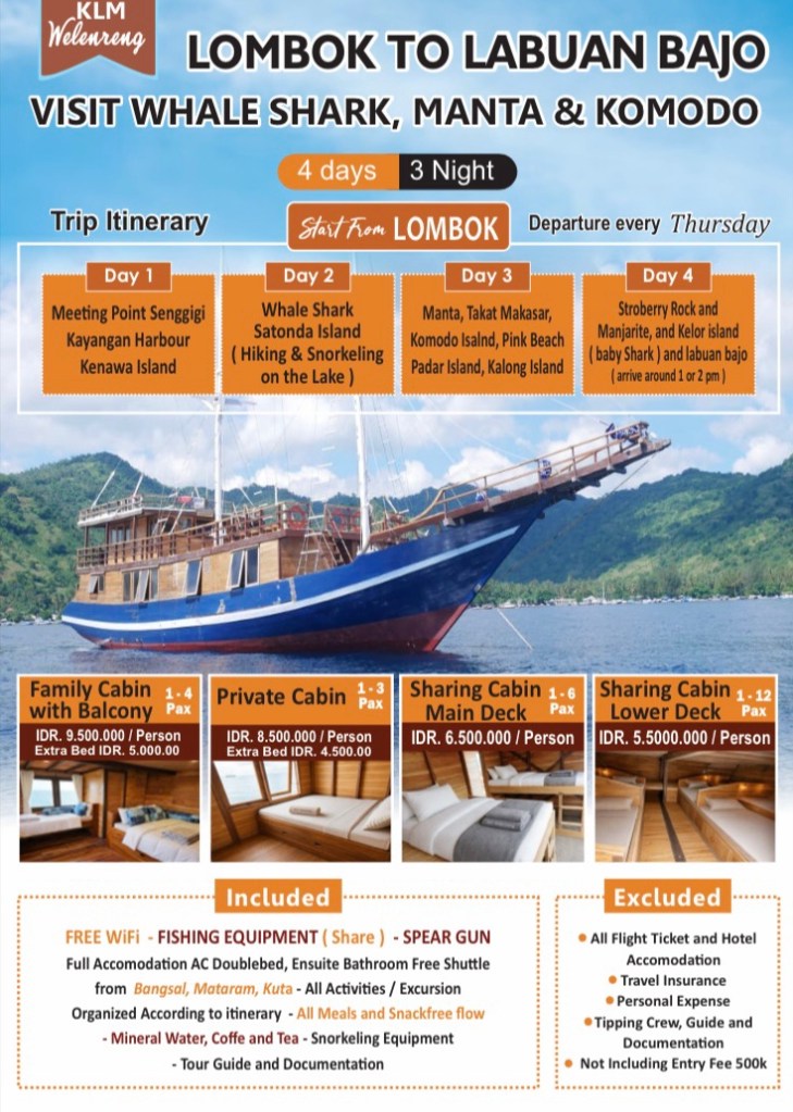 Share Komodo dragon tour package Lombok Labuan bajo Flores, phinisi boat - Indonesia 