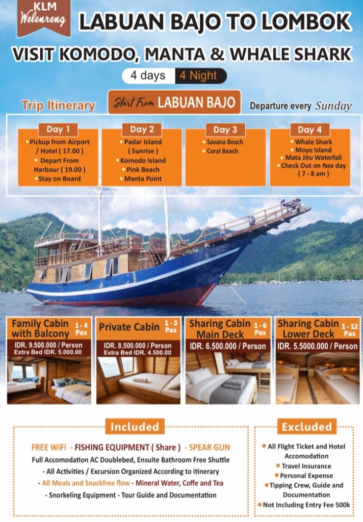 Share Komodo dragon tour package Lombok Labuan bajo Flores, phinisi boat - Indonesia 